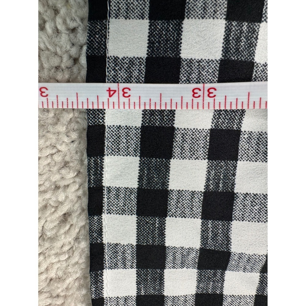 Boohoo Gingham Dress Womens 14 Black White Excellent Ruffle Sleeve Babydoll - Picture 7 of 10